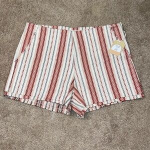 TAYLOR & SAGE Denim Stitch Striped Shorts